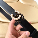 Chanel New Fashion Small Fragrant Style Double C Belt 30MM
