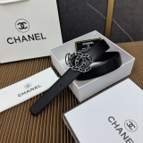 Chanel Classic Fragrance Style Double C Double sided Leather Belt 30MM