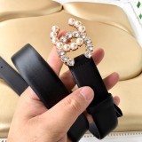 Chanel New Fashion Small Fragrant Style Double C Belt 30MM
