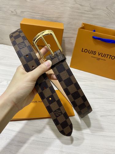 Louis Vuitton Classic Checkered Leather Belt 35MM