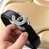 Chanel New Fashion Small Fragrant Style Double C Belt 30MM