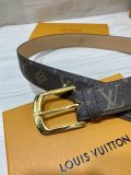 Louis Vuitton Classic Logo Printed Leather Belt 35MM