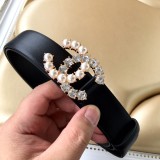 Chanel New Fashion Small Fragrant Style Double C Belt 30MM