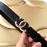 Chanel New Fashion Small Fragrant Style Double C Belt 30MM