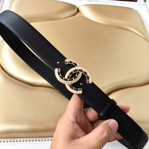 Chanel New Fashion Small Fragrant Style Double C Belt 30MM