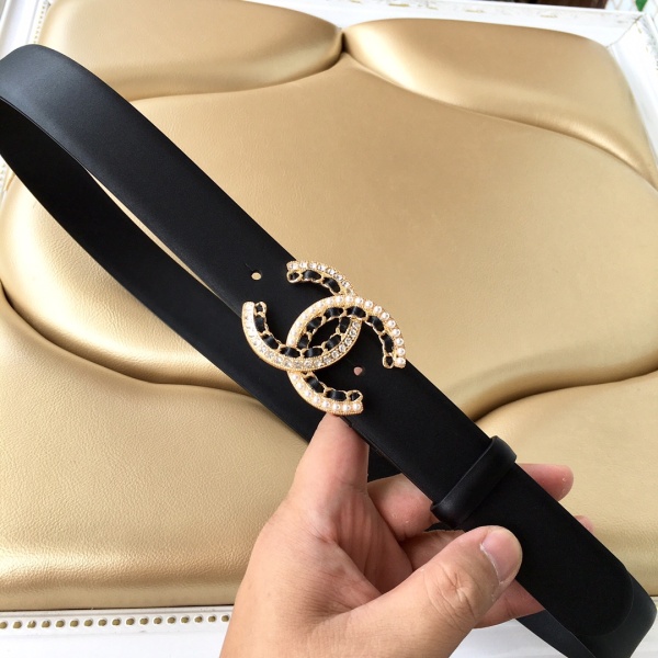 Chanel New Fashion Small Fragrant Style Double C Belt 30MM