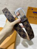 Louis Vuitton Classic Checkered Leather Belt 35MM