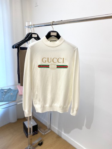 Gucci New Couple Classic Logo Printed High Collar Wool Sweater