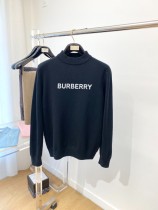 Burberry New Couple Classic Logo Printed High Collar Wool Sweater