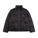 Prada New Classic Metal Triangle Logo Oversize Stand Up Down Jacket