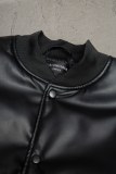 Balenciaga New Embroidered Baseball Flight Leather Jacket Leather Jacket