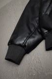 Balenciaga New Embroidered Baseball Flight Leather Jacket Leather Jacket