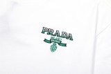 Prada Classic Gradient Embroidered Letter Short Sleeve Unisex Casual Round Neck T-shirt