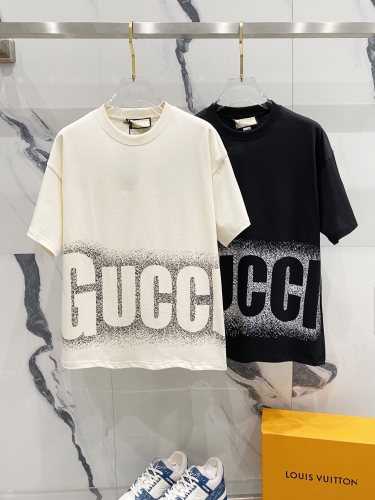 Gucci New Fashion Logo Starry Inkjet Printed Short Sleeve Unisex Casual Loose T-shirt