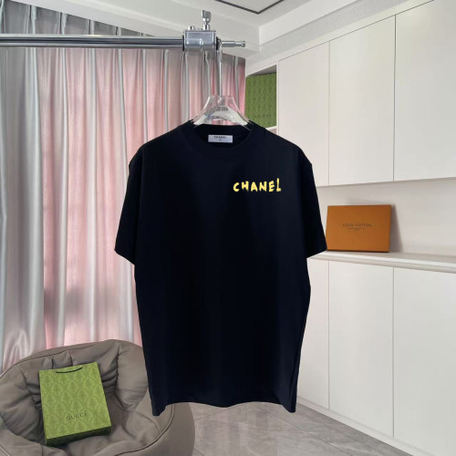 Chanel Classic Double C Logo Printed Round Neck Short Sleeve Couple's Casual Loose T-shirt