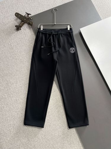 Louis Vuitton Autumn/Winter New Embroidered Logo Elastic Band Casual Pants Unisex Thick Velvet Sports Pants