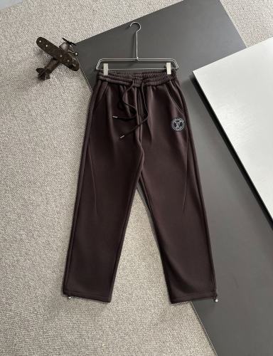 Louis Vuitton Autumn/Winter New Embroidered Logo Elastic Band Casual Pants Unisex Thick Velvet Sports Pants