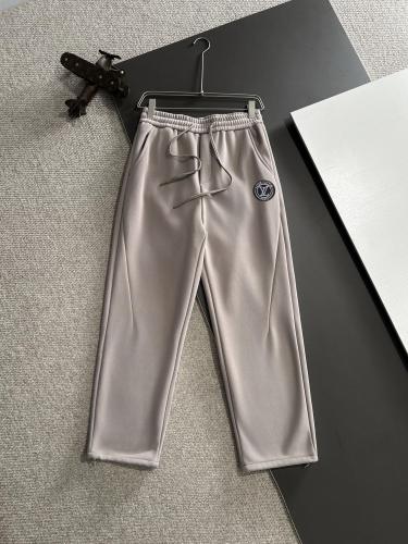 Louis Vuitton Autumn/Winter New Embroidered Logo Elastic Band Casual Pants Unisex Thick Velvet Sports Pants