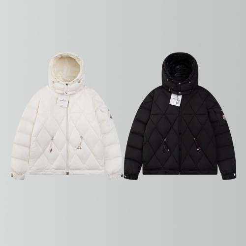 Moncler New Couple Fashion Diamond Grid Hooded Down Jacket