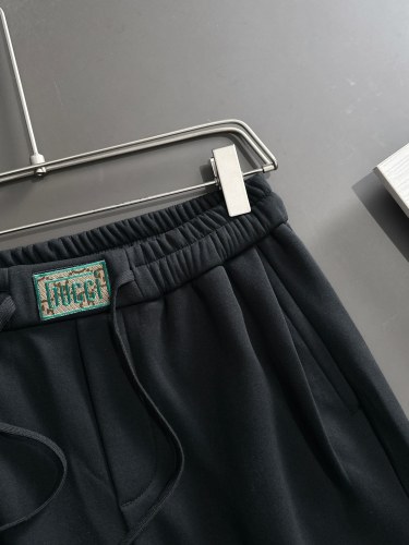 Gucci Autumn/Winter New Embroidered Logo Elastic Band Casual Pants Unisex Thick Velvet Sports Pants