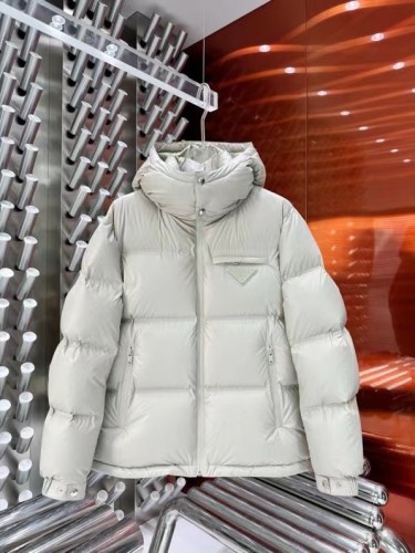 Prada New Classic Couple's Casual Fluffy Hooded Down Jacket