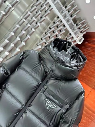 Prada New Classic Couple's Casual Fluffy Hooded Down Jacket