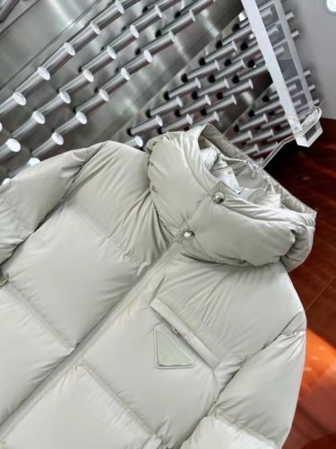 Prada New Classic Couple's Casual Fluffy Hooded Down Jacket