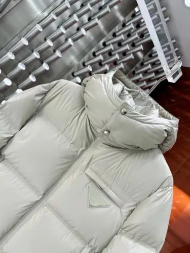 Prada New Classic Couple's Casual Fluffy Hooded Down Jacket