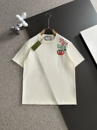 Gucci High Street Embroidered Logo Short Sleeve Couple Casual Loose T-shirt