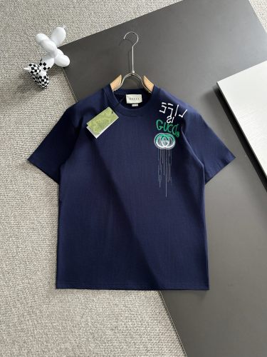 Gucci High Street Embroidered Logo Short Sleeve Couple Casual Loose T-shirt