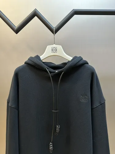 Loewe Fashion Leather Rope Hoodie Unisex Casual Loose Sweatshirt