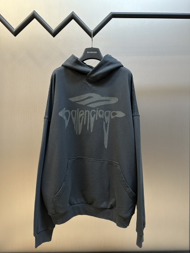 Balenciaga High Street Melted Letter Hoodie Unisex Casual Loose Sweatshirt
