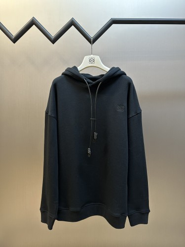 Loewe Fashion Leather Rope Hoodie Unisex Casual Loose Sweatshirt