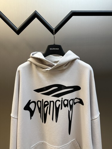 Balenciaga High Street Melted Letter Hoodie Unisex Casual Loose Sweatshirt