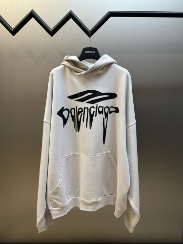 Balenciaga High Street Melted Letter Hoodie Unisex Casual Loose Sweatshirt