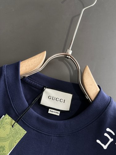 Gucci High Street Embroidered Logo Short Sleeve Couple Casual Loose T-shirt