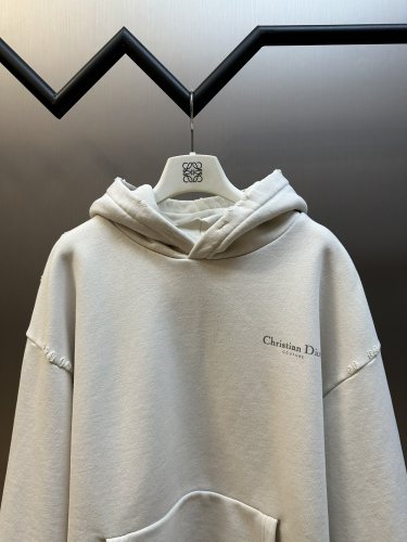Dior New Fashion Punch Print Splicing Hoodie for Couples Retro Casual Sportswear