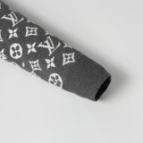 Louis Vuitton Classic Logo Jacquard Knitted Cardigan V-neck Sweater