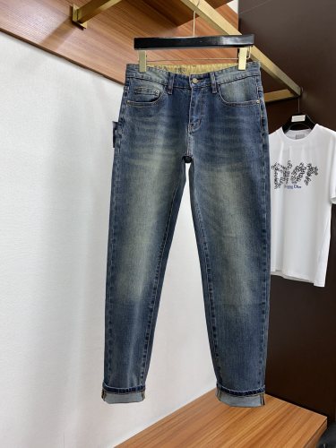 Prada New Fashion Logo Embossed Water Washed Casual Jeans