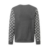Louis Vuitton Classic Logo Jacquard Knitted Cardigan V-neck Sweater