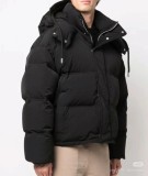 Ami Paris Classic Couple Love Hooded Four Grid Bread Down Jacket