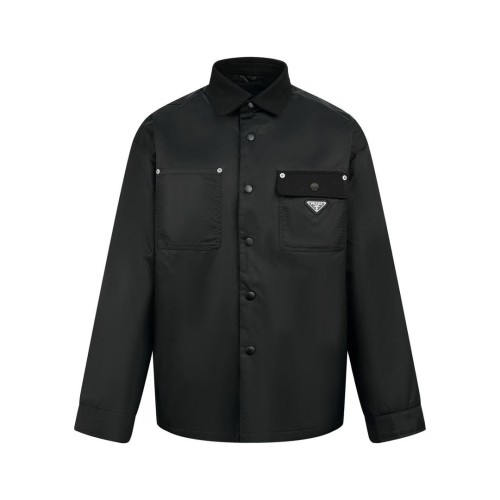 Prada Classic Triangle Collar Cotton Jacket