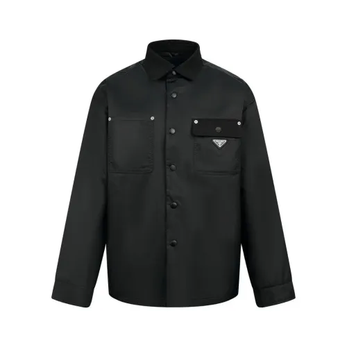 Prada Classic Triangle Collar Cotton Jacket