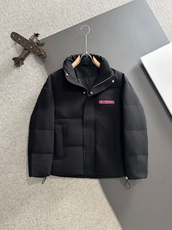 Balenciaga New Classic Couple Toothbrush Embroidered Logo Stand Up Collar Down Jacket