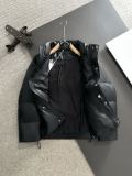 Balenciaga New Classic Unisex Stand Up Leather Down Jacket