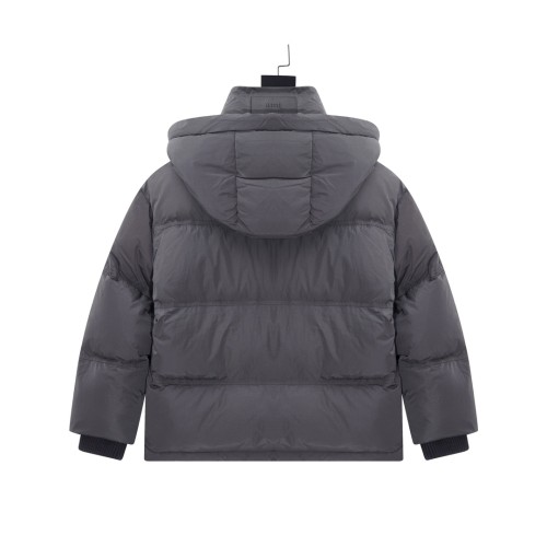 Ami Paris Classic Couple Love Hooded Four Grid Bread Down Jacket
