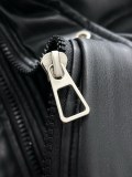 Balenciaga New Classic Unisex Stand Up Leather Down Jacket