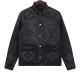 Louis Vuitton New Gradient Logo Printed Water Washed Black Grey Casual Cowboy Coat