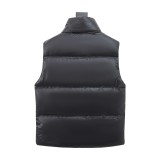 Prada New Classic Couple Red Logo Stand Up Collar Down Vest