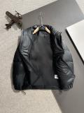Balenciaga New Classic Unisex Logo Stand Up Leather Down Jacket